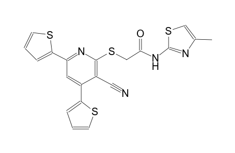 2-{[3-cyano-4,6-di(2-thienyl)-2-pyridinyl]sulfanyl}-N-(4-methyl-1,3-thiazol-2-yl)acetamide