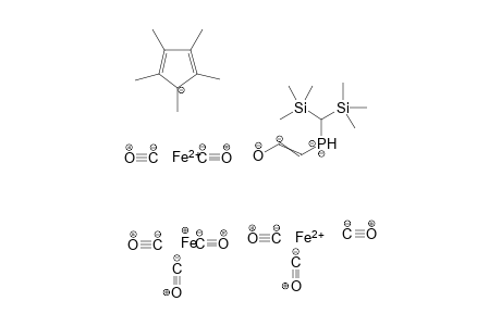 Diiron(II) iron(I) 1,2,3,4,5-pentamethylcyclopenta-2,4-dien-1-ide (bis(trimethylsilyl)methyl)(1-oxidoethen-1-ide-2-yl)phosphanide octacarbonyl