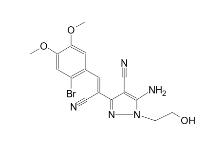 5-amino-3-[(Z)-2-(2-bromo-4,5-dimethoxyphenyl)-1-cyanoethenyl]-1-(2-hydroxyethyl)-1H-pyrazole-4-carbonitrile