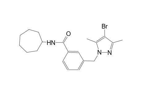 3-[(4-bromo-3,5-dimethyl-1H-pyrazol-1-yl)methyl]-N-cycloheptylbenzamide