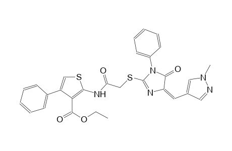 ethyl 2-{[({(4E)-4-[(1-methyl-1H-pyrazol-4-yl)methylene]-5-oxo-1-phenyl-4,5-dihydro-1H-imidazol-2-yl}sulfanyl)acetyl]amino}-4-phenyl-3-thiophenecarboxylate