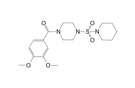 Piperazine, 1-(3,4-dimethoxybenzoyl)-4-(1-piperidinylsulfonyl)-