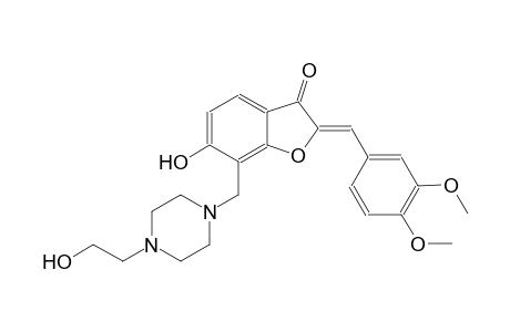 3(2H)-benzofuranone, 2-[(3,4-dimethoxyphenyl)methylene]-6-hydroxy-7-[[4-(2-hydroxyethyl)-1-piperazinyl]methyl]-, (2Z)-