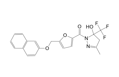 3-methyl-1-{5-[(2-naphthyloxy)methyl]-2-furoyl}-5-(trifluoromethyl)-4,5-dihydro-1H-pyrazol-5-ol