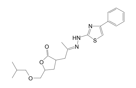 5-(2-Methylpropoxymethyl)-3-[(2E)-2-[(4-phenyl-1,3-thiazol-2-yl)hydrazinylidene]propyl]oxolan-2-one