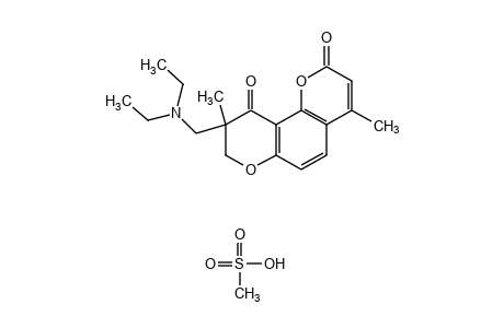 9-[(diethylamino)methyl]-8,9-dihydro-4,9-dimethyl-2H,10H-benzo[1,2-b:3,4-b']dipyran-2,10-dione, methanesulfonate