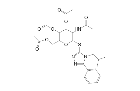 beta-D-glucopyranoside, 4-(2-methylpropyl)-5-phenyl-4H-1,2,4-triazol-3-yl 2-(acetylamino)-2-deoxy-1-thio-, 3,4,6-triacetate