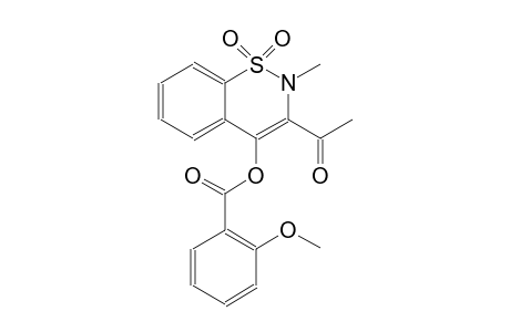 benzoic acid, 2-methoxy-, 3-acetyl-2-methyl-1,1-dioxido-2H-1,2-benzothiazin-4-yl ester