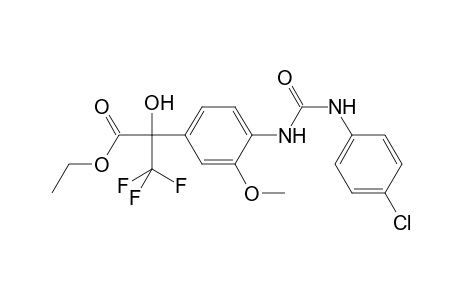 Ethyl 2-(4-{[(4-chlorophenyl)carbamoyl]amino}-3-methoxyphenyl)-3,3,3-trifluoro-2-hydroxypropanoate
