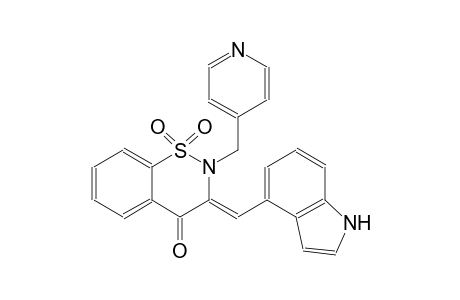 4H-1,2-benzothiazin-4-one, 2,3-dihydro-3-(1H-indol-4-ylmethylene)-2-(4-pyridinylmethyl)-, 1,1-dioxide, (3Z)-