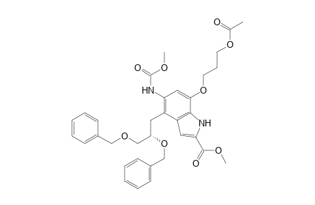 7-(3-acetoxypropoxy)-5-(carbomethoxyamino)-4-[(2S)-2,3-dibenzoxypropyl]-1H-indole-2-carboxylic acid methyl ester