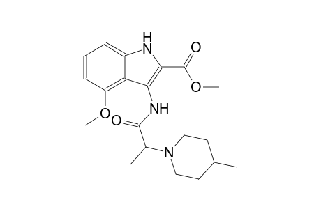 methyl 4-methoxy-3-{[2-(4-methyl-1-piperidinyl)propanoyl]amino}-1H-indole-2-carboxylate