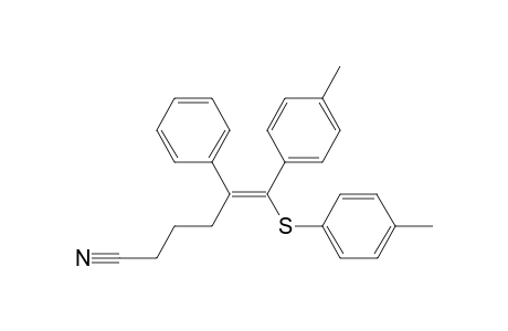 (5E)-6-(4-Methylphenyl)-6-[(4-methylphenyl)thio]-5-phenylhex-5-enenitrile