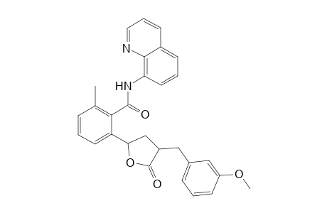2-(4-(3-methoxybenzyl)-5-oxotetrahydrofuran-2-yl)-6-methyl-N-(quinolin-8-yl)benzamide