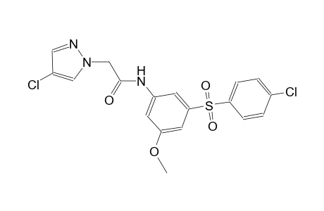 N-{3-[(4-chlorophenyl)sulfonyl]-5-methoxyphenyl}-2-(4-chloro-1H-pyrazol-1-yl)acetamide