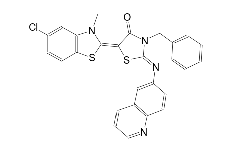 4-thiazolidinone, 5-(5-chloro-3-methyl-2(3H)-benzothiazolylidene)-3-(phenylmethyl)-2-(6-quinolinylimino)-, (2Z,5Z)-