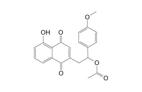 Acetic acid 2-(5-hydroxy-1,4-dioxo-1,4-dihydronaphthalen-2-yl)-1-(4-methoxyphenyl)ethyl ester