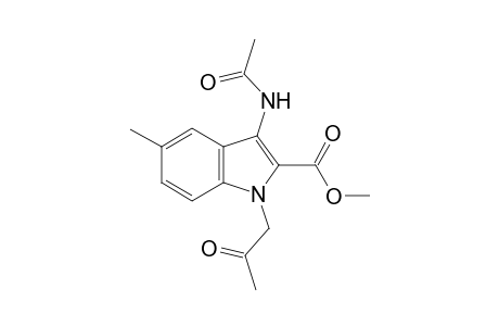 1H-Indole-2-carboxylic acid, 3-acetylamino-5-methyl-1-(2-oxopropyl)-, methyl ester