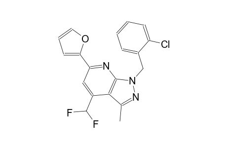 1H-pyrazolo[3,4-b]pyridine, 1-[(2-chlorophenyl)methyl]-4-(difluoromethyl)-6-(2-furanyl)-3-methyl-