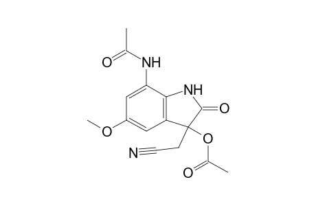 (5-methoxy-7-acetamido-3-acetoxy-2-oxindol-3-yl)acetonitrile