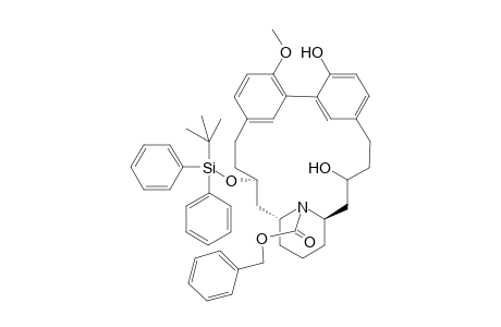 benzyl (7(2)R,7(6)R,5S)-5-((tert-butyldiphenylsilyl)oxy)-1(6),9-dihydroxy-2(6)-methoxy-7(2,6)-piperidina-1,2(1,3)-dibenzenacycloundecaphane-7(1)-carboxylate