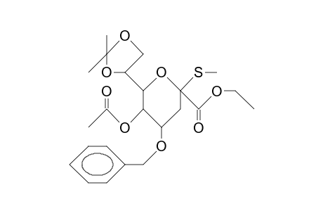(Methyl 5-O-acetyl-4-O-benzyl-3-deoxy-7,8-O-isopropylidene-2-thio-B-D-manno-octulopyranosid)onic acid, ethyl ester