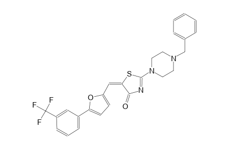 (5E)-2-(4-benzyl-1-piperazinyl)-5-({5-[3-(trifluoromethyl)phenyl]-2-furyl}methylene)-1,3-thiazol-4(5H)-one