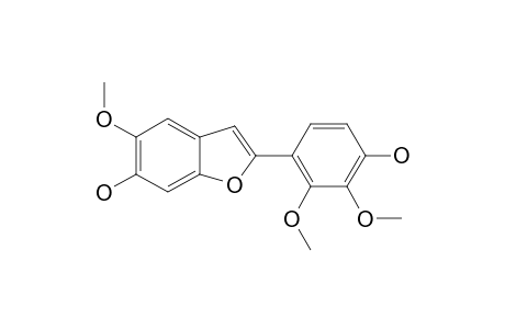 MUCODIANIN-C;2-(4-HYDROXY-2,3-DIMETHOXYLPHENYL)-5-METHOXYLBENZOFURAN-6-OL