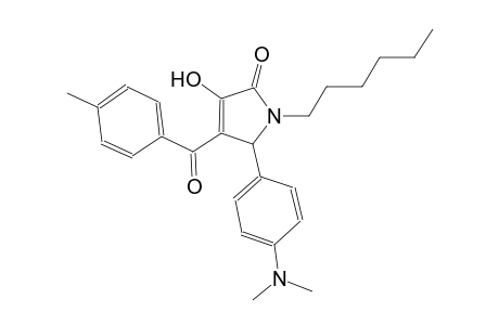 5-[4-(dimethylamino)phenyl]-1-hexyl-3-hydroxy-4-(4-methylbenzoyl)-1,5-dihydro-2H-pyrrol-2-one