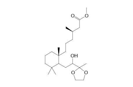 Methyl 7(r,s)-8,8-ethylendioxy-7-hydroxy-8,9-seco-labdan-15-oate