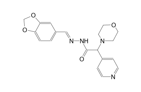 N'-[(E)-1,3-benzodioxol-5-ylmethylidene]-2-(4-morpholinyl)-2-(4-pyridinyl)acetohydrazide