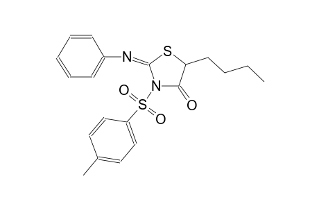 4-thiazolidinone, 5-butyl-3-[(4-methylphenyl)sulfonyl]-2-(phenylimino)-, (2E)-