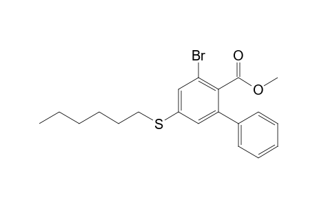 2-Bromo-4-(hexylthio)-6-phenyl-benzoic acid methyl ester
