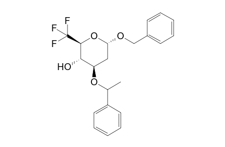 Benzyl 2,6-dideoxy-6,6,6-trifluoro-3-O-(1'-phenylethyl)-.beta.-D-arabinohexopyranoside