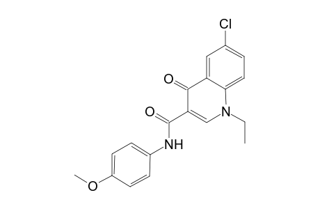 3-quinolinecarboxamide, 6-chloro-1-ethyl-1,4-dihydro-N-(4-methoxyphenyl)-4-oxo-