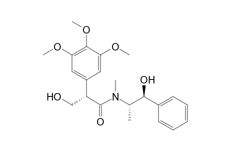 [2S,1'S,2'S]-(+)-3-Hydroxy-N-methyl-N-(2'-phenyl-2'-hydroxy-1'-methylethyl)-2-(3,4,5-trimethoxyphenyl)propanamide