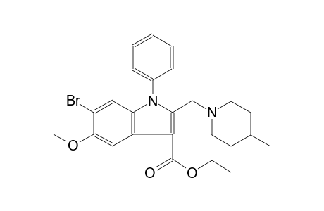 ethyl 6-bromo-5-methoxy-2-[(4-methyl-1-piperidinyl)methyl]-1-phenyl-1H-indole-3-carboxylate