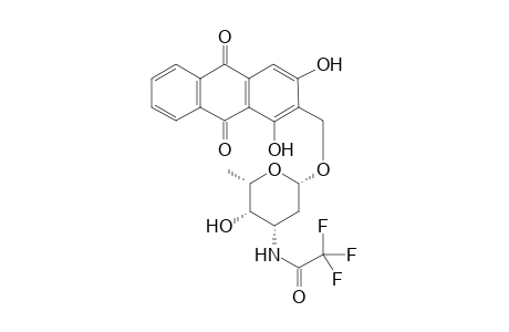 1,4-Dihydroxy-2-[O-(2,3,6-trideoxy-3-trifluoroacetamido-.beta.-L-lyxo-hexopyranosyl)methyl]-9,10-anthraquinone