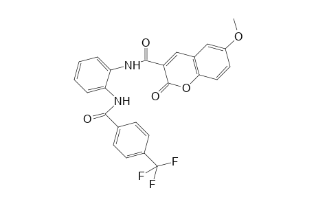 2-keto-6-methoxy-N-[2-[[4-(trifluoromethyl)benzoyl]amino]phenyl]chromene-3-carboxamide