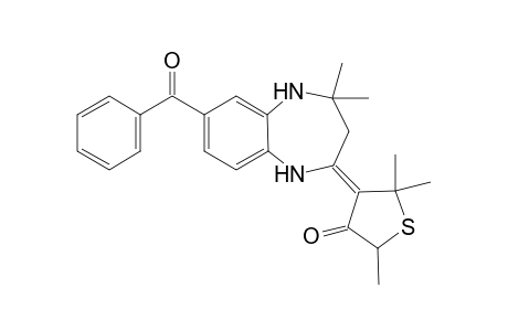 (4E)-4-(7'-Benzoyl-4',4'-dimethyl-1',3',4',5'-tetrahydro-2H-1',5'-benzodiazepin-2'-ylidene)-2,5,5-trimethyldihydrothiophen-3(2H)-one