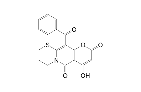 6-Ethyl-8-benzoyl-4-hydroxy-7-methylthio-2,5-dioxo-5,6-dihydro-2H-pyrano[3,2-c]pyridine