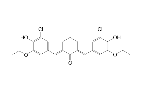 (2E,6E)-2,6-bis(3-chloro-5-ethoxy-4-hydroxybenzylidene)cyclohexanone