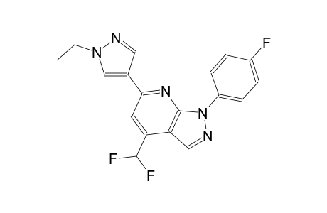 1H-pyrazolo[3,4-b]pyridine, 4-(difluoromethyl)-6-(1-ethyl-1H-pyrazol-4-yl)-1-(4-fluorophenyl)-