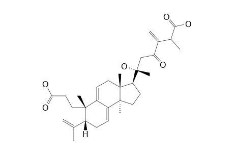 (+)-SPONGIPORIC-ACID-B;(+)-20-HYDROXY-23-OXO-3,4-SECO-LANOSTA-4(28),7(8),9(11),24(31)-TETRAENE-3,26-DICARBOXYLIC-ACID