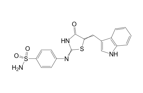 2-(p-sulfonamidophenyl)imino-5-(1H-indol-3-yl)methylene-1,3-thiazolidine-4-one