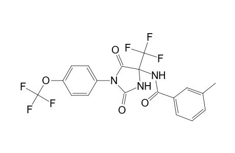 N-[2,5-bis(oxidanylidene)-4-(trifluoromethyl)-1-[4-(trifluoromethyloxy)phenyl]imidazolidin-4-yl]-3-methyl-benzamide