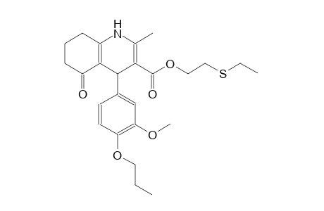 2-(ethylsulfanyl)ethyl 4-(3-methoxy-4-propoxyphenyl)-2-methyl-5-oxo-1,4,5,6,7,8-hexahydro-3-quinolinecarboxylate