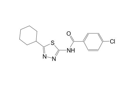 4-chloro-N-(5-cyclohexyl-1,3,4-thiadiazol-2-yl)benzamide