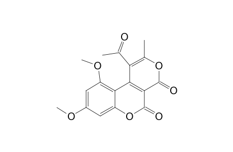 1-Acetyl-4,5-dihydro-2-methyl-8,10-dimethoxy-4,5-dioxopyrano[3,4-c]benzopyran