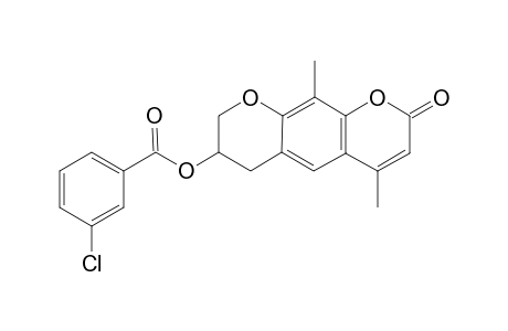 3-Chloro-benzoic acid 6,10-dimethyl-8-oxo-3,4-dihydro-2H,8H-pyrano[3,2-g]chromen-3-yl ester